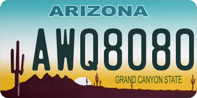 AZ license plate AWQ8080