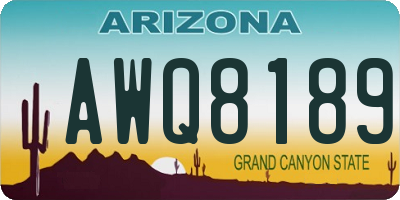 AZ license plate AWQ8189