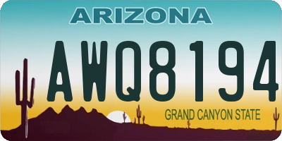 AZ license plate AWQ8194
