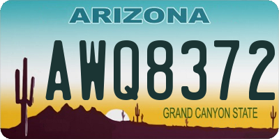 AZ license plate AWQ8372