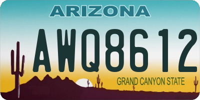 AZ license plate AWQ8612