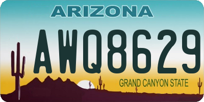 AZ license plate AWQ8629