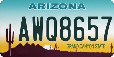 AZ license plate AWQ8657