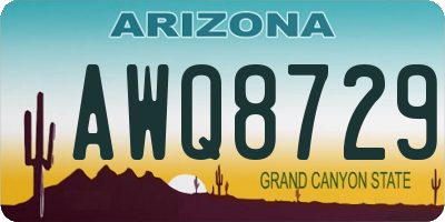 AZ license plate AWQ8729