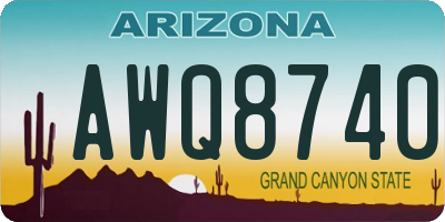 AZ license plate AWQ8740