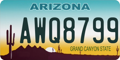 AZ license plate AWQ8799