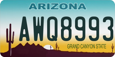 AZ license plate AWQ8993