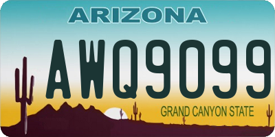 AZ license plate AWQ9099