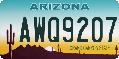 AZ license plate AWQ9207
