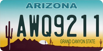 AZ license plate AWQ9211