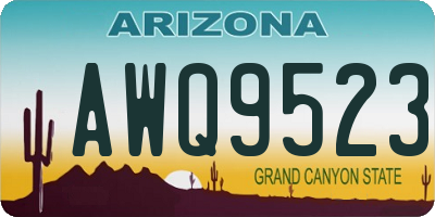 AZ license plate AWQ9523