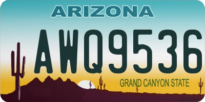 AZ license plate AWQ9536