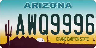 AZ license plate AWQ9996