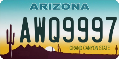AZ license plate AWQ9997
