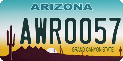 AZ license plate AWR0057