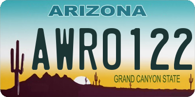 AZ license plate AWR0122