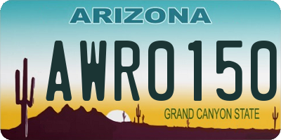 AZ license plate AWR0150