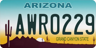 AZ license plate AWR0229