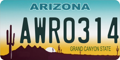 AZ license plate AWR0314