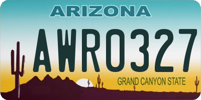 AZ license plate AWR0327