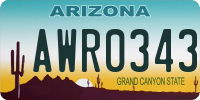 AZ license plate AWR0343