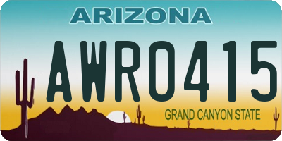 AZ license plate AWR0415