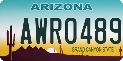 AZ license plate AWR0489