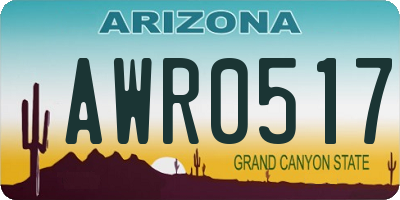 AZ license plate AWR0517