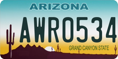 AZ license plate AWR0534
