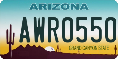 AZ license plate AWR0550