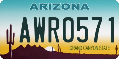 AZ license plate AWR0571