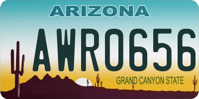 AZ license plate AWR0656