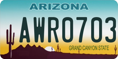 AZ license plate AWR0703