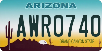 AZ license plate AWR0740