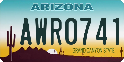 AZ license plate AWR0741