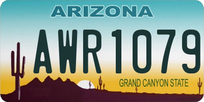 AZ license plate AWR1079