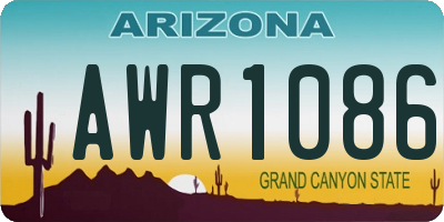 AZ license plate AWR1086