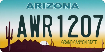 AZ license plate AWR1207