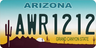 AZ license plate AWR1212