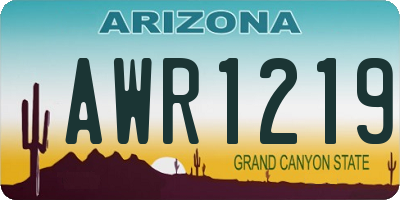 AZ license plate AWR1219