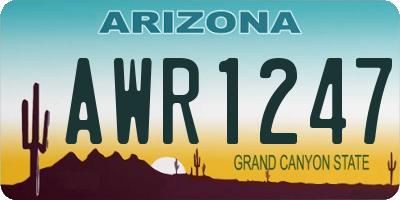 AZ license plate AWR1247