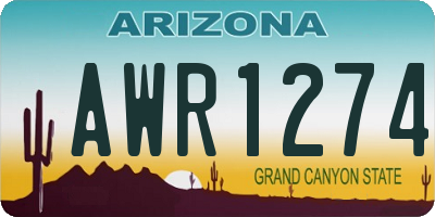 AZ license plate AWR1274
