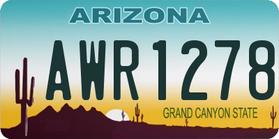 AZ license plate AWR1278