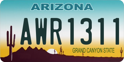 AZ license plate AWR1311