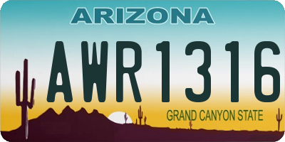 AZ license plate AWR1316