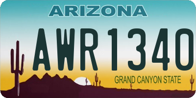 AZ license plate AWR1340