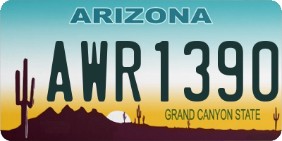 AZ license plate AWR1390