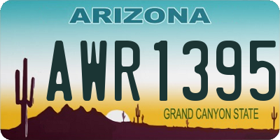 AZ license plate AWR1395