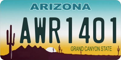 AZ license plate AWR1401