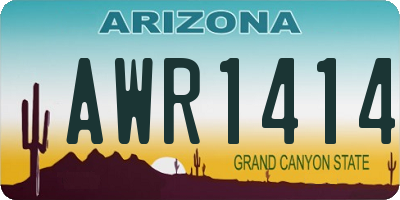 AZ license plate AWR1414